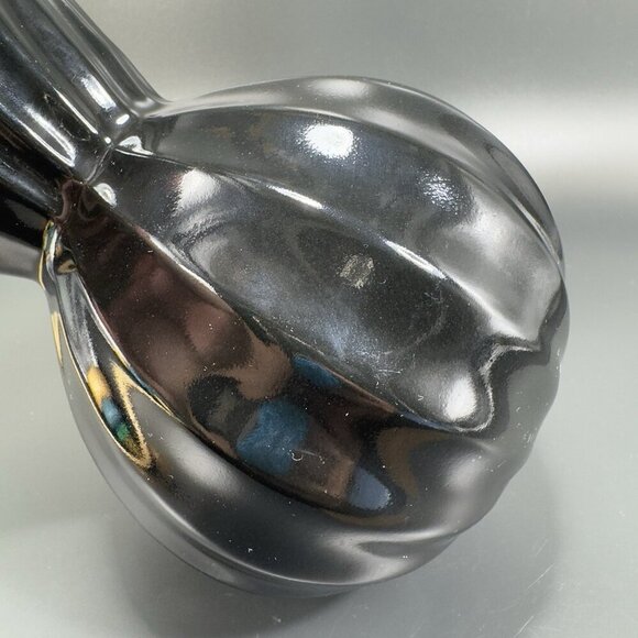 Vintage Haeger Black Paper Bag Shaped Pottery Vase Vessel Glazed Made In USA VTG - Picture 7 of 12